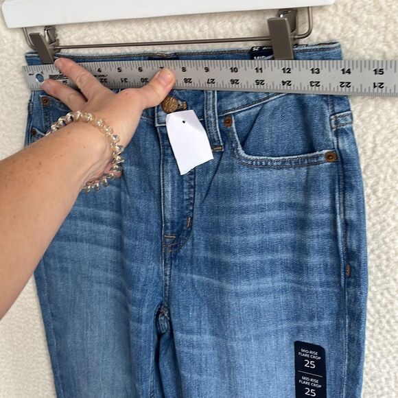 J Crew‎ Midrise Flare Crop Jeans Womens Size 25 - Picture 6 of 9